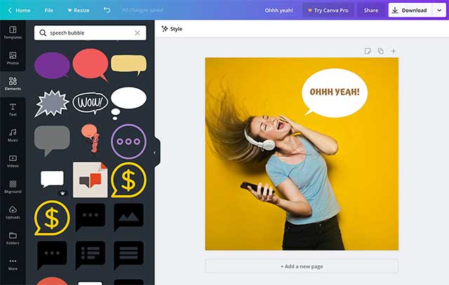 Canva cũng cung cấp trình chỉnh sửa ảnh dễ sử dụng