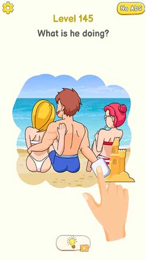 Xóa từng phần của bức tranh để giải đố