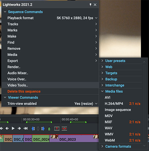Lightworks 2021.2 cải thiện tính năng xuất video liên tục