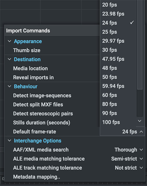 Thiết lập tỷ lệ khung hình mặc định cho mọi loại media