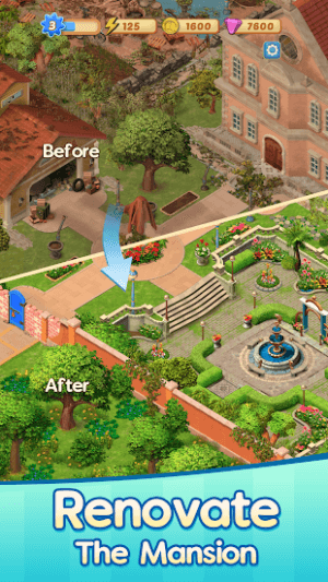 Cải tạo dinh thự lộng lẫy trong game Merge Mansion 