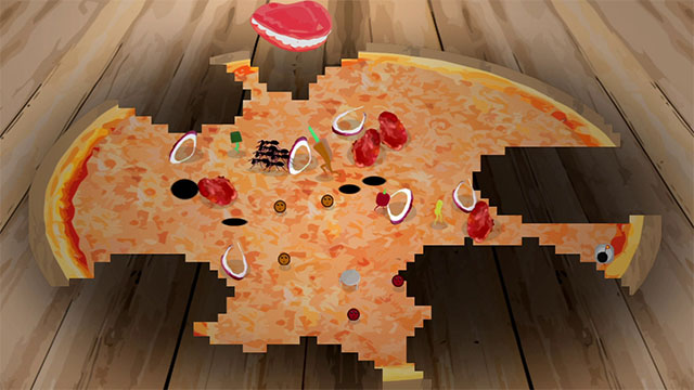 Life On A Pizza đưa bạn vào đấu trường sinh tồn không khoan nhượng cùng 3 đối thủ