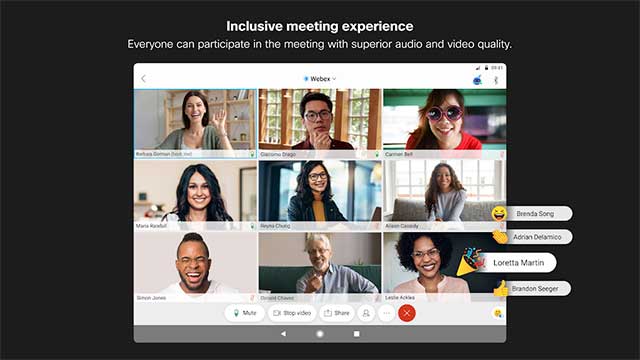 Một trong những tính năng nổi bật của Webex là chất lượng đường truyền tốt