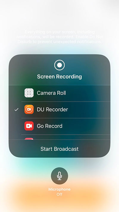 Bắt đầu ghi hình iPhone với DU Recorder