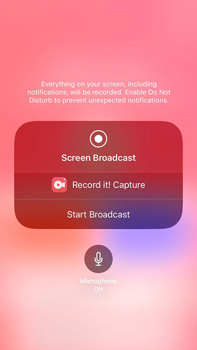Bắt đầu ghi màn hình iPhone