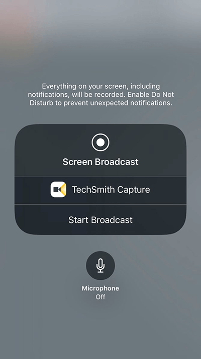 Bắt đầu Broadcast TechSmith iPhone