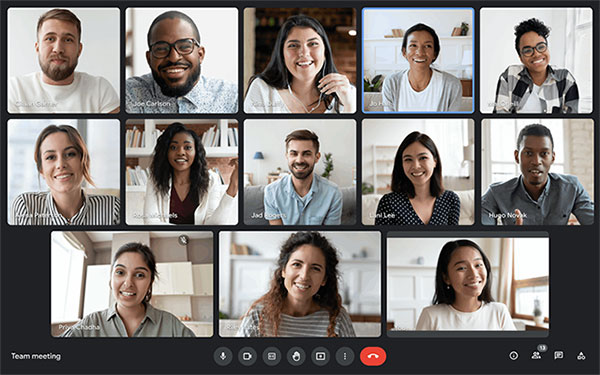 Chế độ xem dạng ô tiện lợi trên Google Meet mới