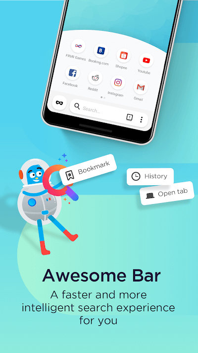 Thanh Awasome trên Firefox Lite