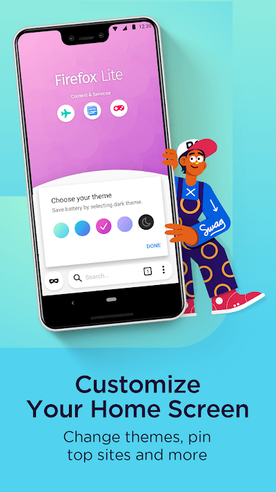 Tuỳ chính giao diện trang chủ trên Firefox Lite