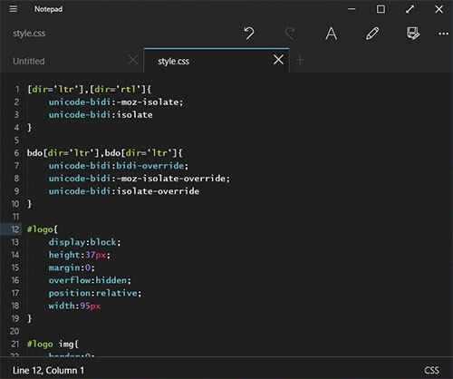 Chế độ nền tối (Dark Mode) mới trên Notepad++ 8.0