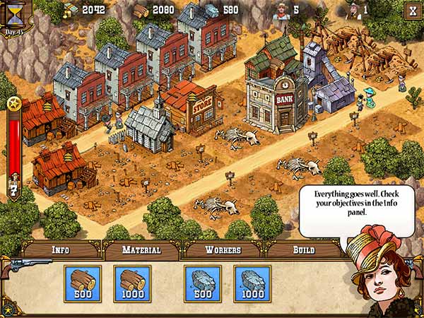 Xây dựng thị trấn miền Tây thịnh vượng, rộng lớn trong game Big Bang West