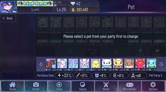 Mang theo vật nuôi để cải thiện hàng phòng thủ hoặc tấn công