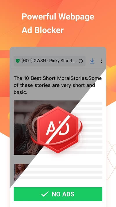 Apus Browser giúp chặn quảng cáo khi duyệt web