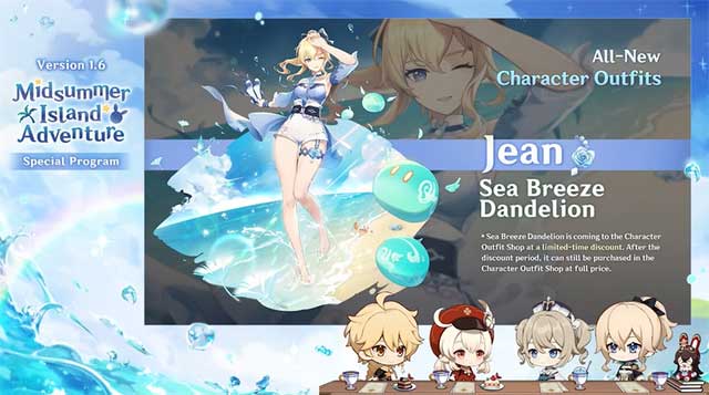 Sea Breeze Dandelion là một trong những trang phục mới của Genshin Impact