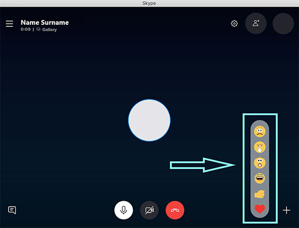 Skype 8.72 cho phép thể hiện phản ứng, bộc lộ cảm xúc trong cuộc gọi