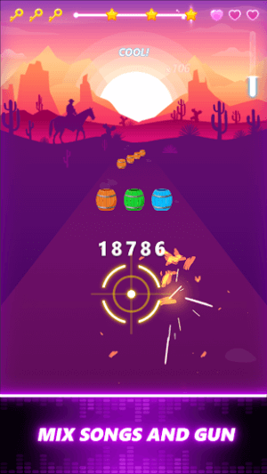 Beat Fire 3D là game kết hợp giữa âm nhạc và tiếng súng