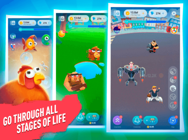 Bạn trở thành Chúa trời và tạo ra muôn loài trong game Human Evolution