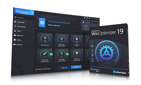 Giao diện Ashampoo WinOptimizer 19
