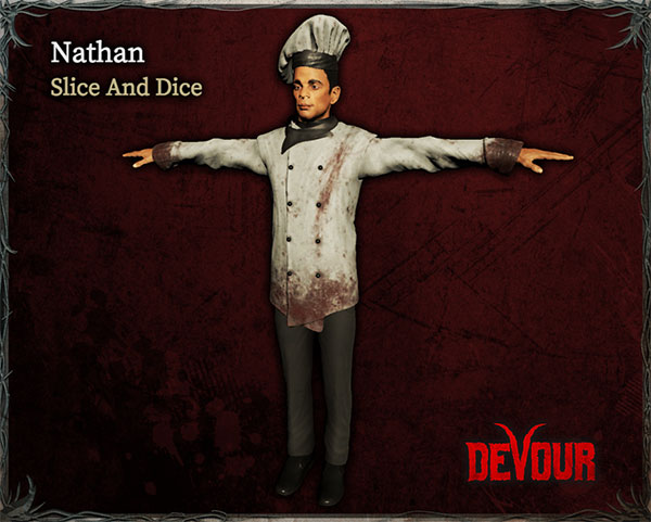Nathan là nhân vật mới trong Devour game với trang phục Slice and Dice độc quyền