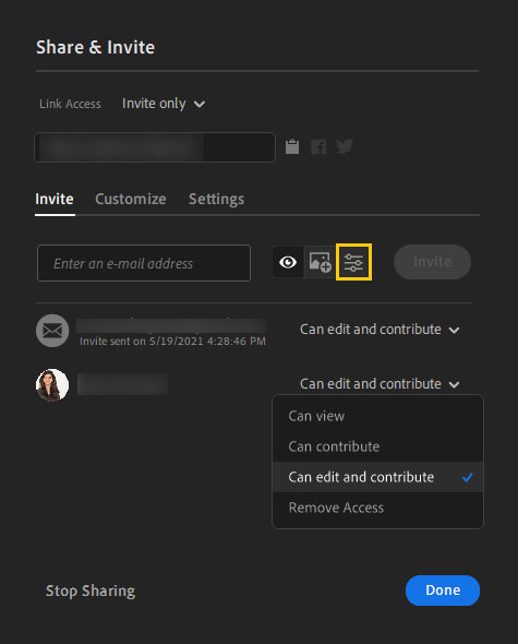 Gửi lời mời chỉnh sửa ảnh chung trên Lightroom