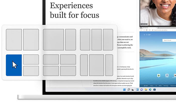 Bố cục Snap tiện lợi cho những người phải làm việc trên nhiều màn hình