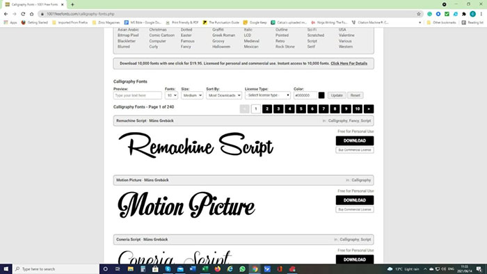 Trên internet có rất nhiều trang web chia sẻ font chữ miễn phí