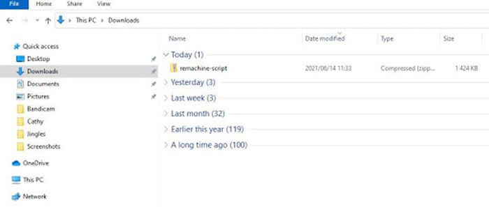 Mở thư mục Download để tìm tệp font đã tải xuống