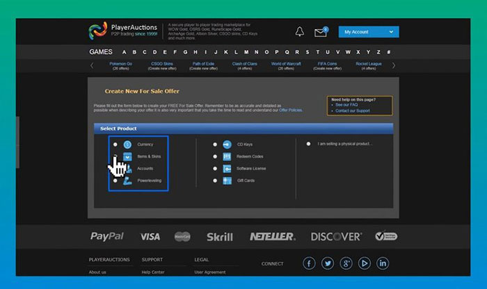 Tạo phiếu bán hàng với thông tin chi tiết về ID trò chơi và giá cả