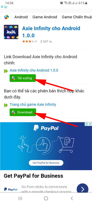 cai dat Axie Infinity android 2*277391
