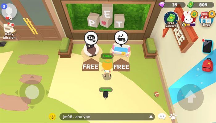 Giường ngủ và bồn tắm được đặt cạnh nhau trong cửa hàng vật nuôi