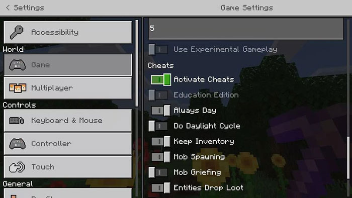 Bật cheat cho phép người chơi trải nghiệm nhiều thứ thú vị trong Minecraft