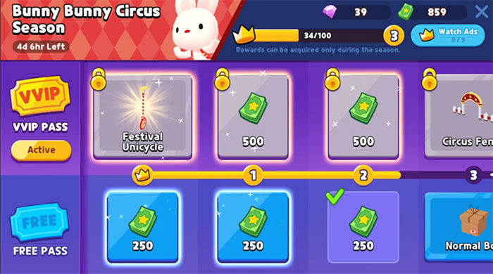 Thông qua các sự kiện thu thập vương miện, người chơi sẽ nhận được thêm sao, phần thưởng