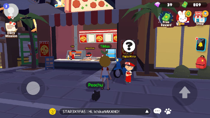 Gặp gỡ NPC trước cửa hàng pizza để nhận nhiệm vụ giúp thu thập thêm sao