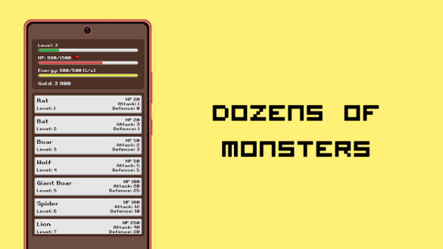 Hàng chục quái vật cho bạn đánh bại