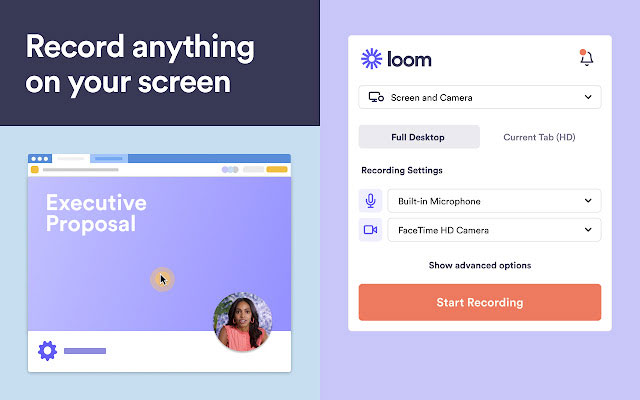 Sử dụng Loom để quay video màn hình, webcam Laptop