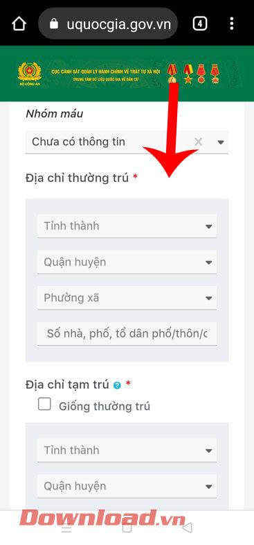 Khai báo thông tin Tạm trú và Thường trú