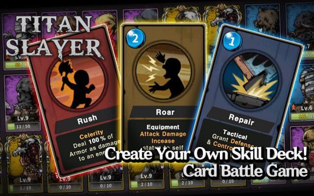 Xây dựng bộ bài mạnh mẽ của bạn để chiến đấu trong game Titan Slayer