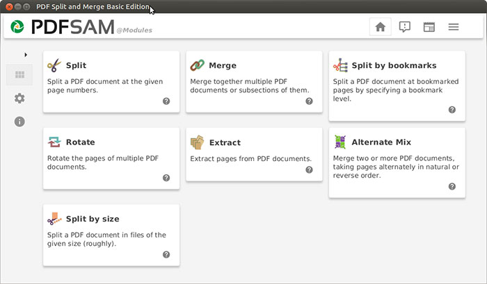 PDFSam thích hợp phân chia hoặc kết hợp các file PDF