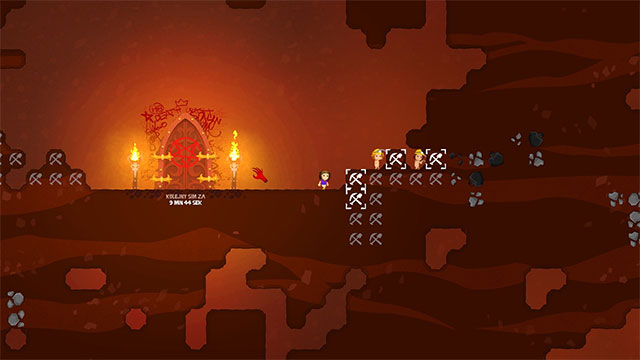 Thu thập tài nguyên để phát triển địa ngục trong Hell Architect game