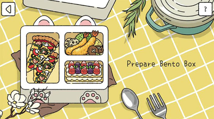 Set Pizza, Tempura, Bánh dâu Napoleon trong hộp bento hình mèo