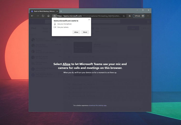 Kiểm tra lại cấp quyền truy cập cho webcam và micro khi gặp tình trạng này