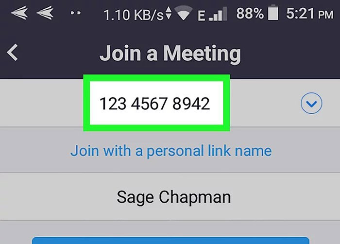 Nhập ID phòng họp trong Zoom