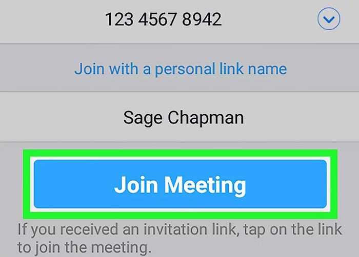 Nhấn Join Meeting để vào phòng họp