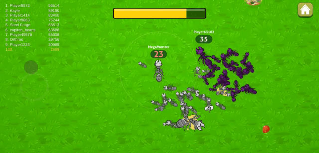 Chiến đấu sinh tồn với các loài kiến khác trong đấu trường game Ants .io
