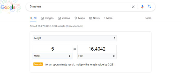 Google giúp mọi người chuyển đổi tất cả các đơn vị trực tiếp, không cần thông qua trang web khác