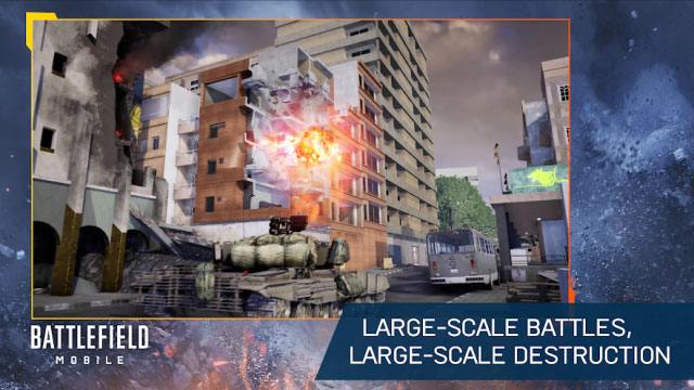 Battlefield Mobile cho bạn tham gia vào các trận chiến quy mô lớn, với sự phá hủy chân thực