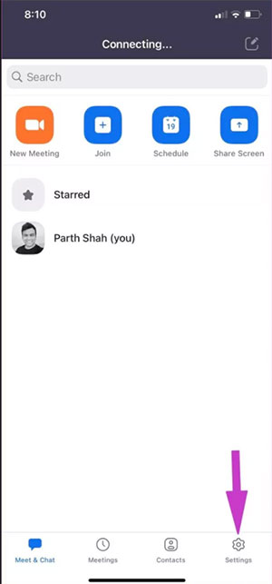 Chạm vào Cài đặt và mở Hồ sơ của tôi