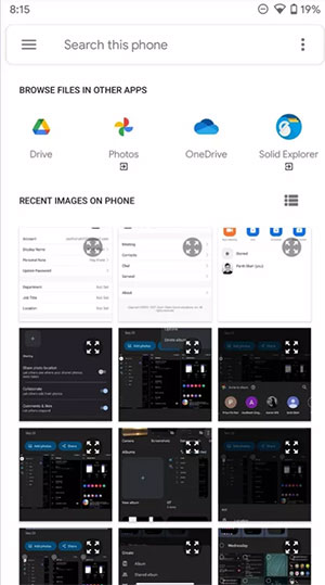 Mở ứng dụng Trình quản lý tệp mặc định trên Android