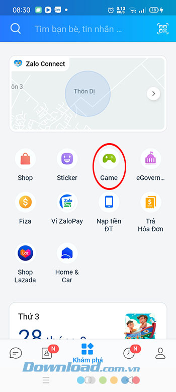 Giao diện cửa sổ Khám phá