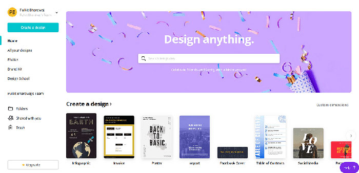 Canva sở hữu kho dữ liệu khổng lồ để người dùng có thể tạo bất kỳ nội dung gì